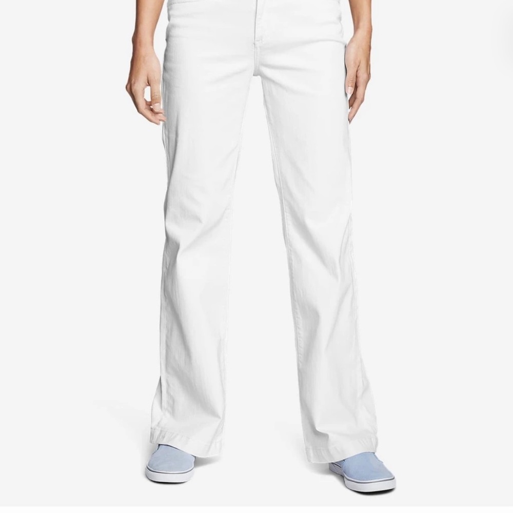 Eddie Bauer Denim Curvy Trouser in White!!New!!